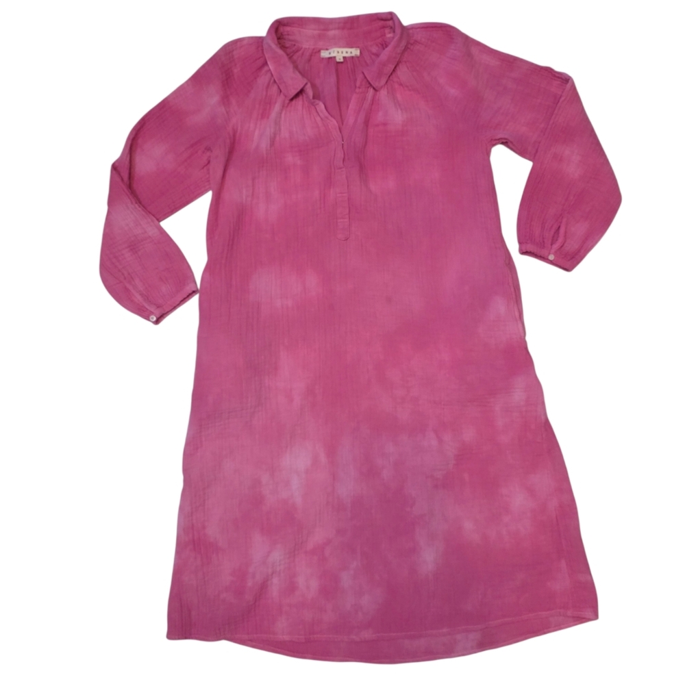 Xirena Long Sleeve Knee Length Cotton Gauze Dress- Oversized Small - Picture 3 of 13